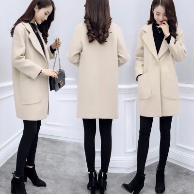 外套女中长款2018新款韩版时尚赫本风呢子大衣女-拼多多优惠券-多多