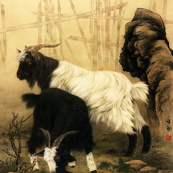包邮王生勇 羊40*69cm宣纸画心微喷保真包老手绘画打印字画书画工
