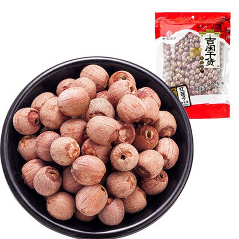 抖音热销原生态野生有芯红皮莲子2斤农家湘莲子干货 未经过任何加
