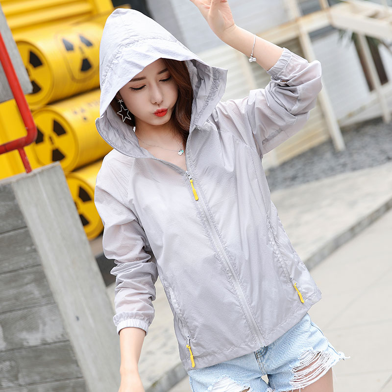  Summer New Student Sun Protection Clothing Women's Short Thin Coat Fashion Trendy Long Sleeve Anti-UV Large Size Sun Protection Shirt